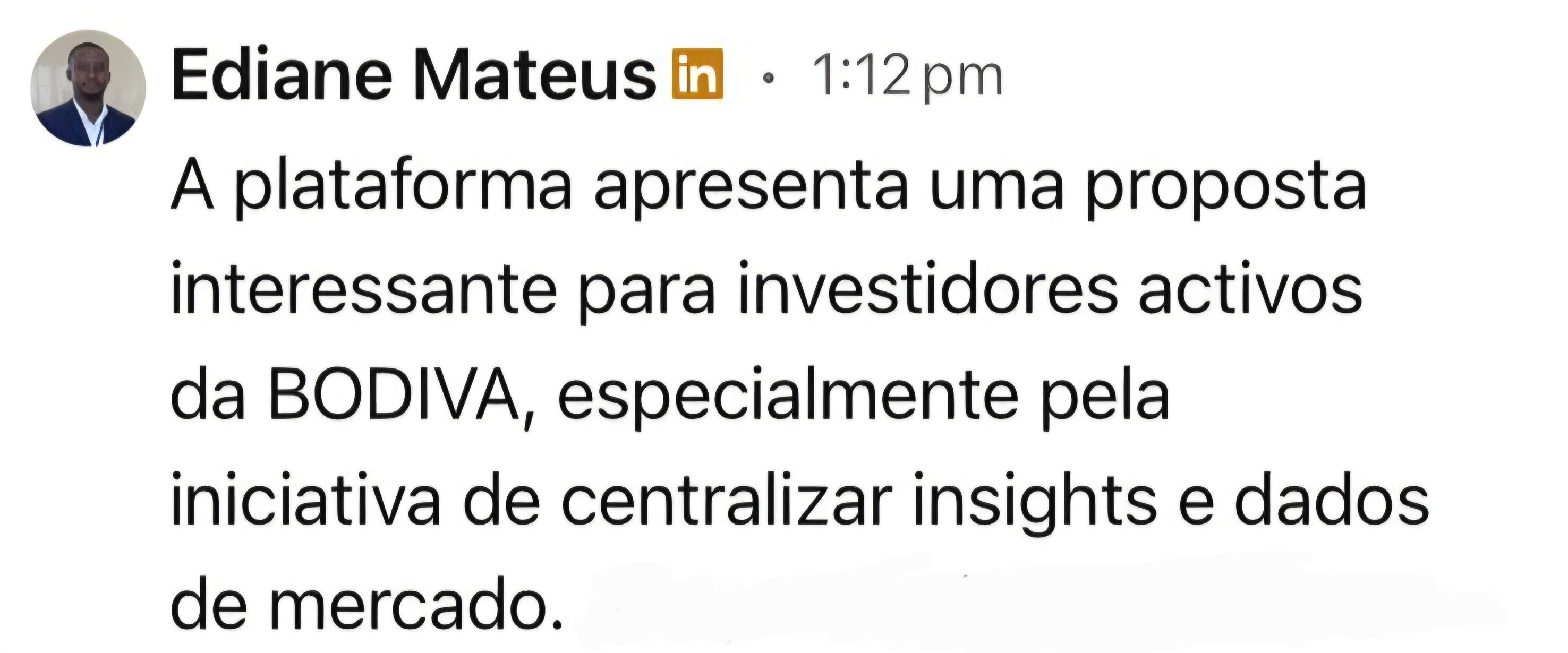 Depoimento de Ediane Mateus no LinkedIn